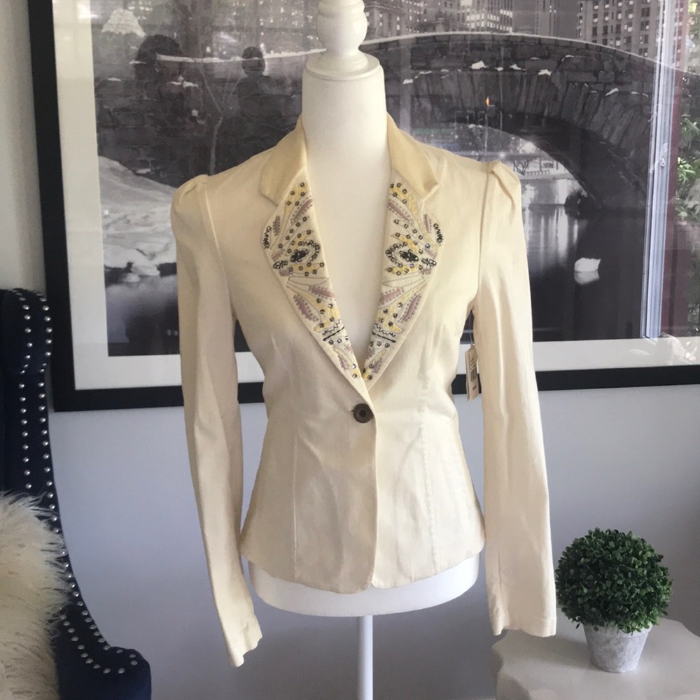 NWT LaRok Open Back Blazer w crystal detail